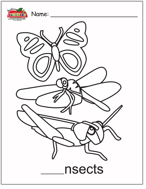 Free Preschool Bugs Coloring Sheets 5